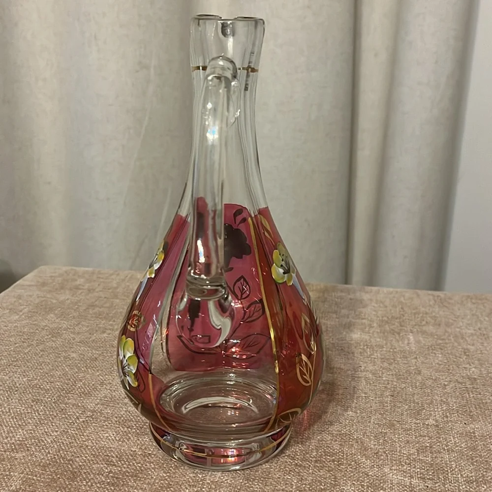 Hand Painted Clear Wine Decanter